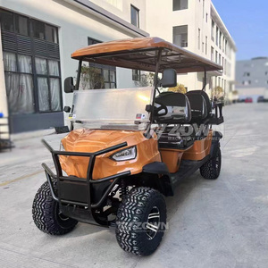 Orange <b>6</b>‑Seater Lifted Off‑Road Electric Golf Cart With Bumper For Resort Tourist Sightseeing - Product Image 3