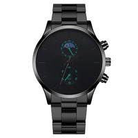 Jam Tangan Quartz OEM Logo Kustom Pria Multifungsi Stopwatch Bisnis Kasual Tahan Air Stainless