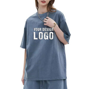 Camiseta de Hombre Extra Grande, Lavada, Teñida y Desgastada, Personalizada con MOQ Bajo, Informal, Holgada, Transpirable, con Hombros Caídos - Product Image 5