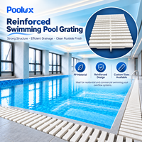 Grille de sécurité modulaire antidérapante texturée en PP renforcé pour piscine, grille de drainage à débordement à connexion unique