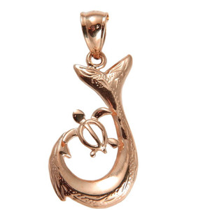 925 SilverBrand sólido nuevo oro Color de rosa hawaiana pergamino peces gancho <span class=keywords><strong>Honu</strong></span> tortuga colgantes - Product Image 3