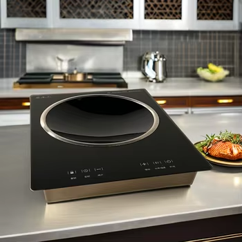 Commercial Grade 3500 W Professional 8" Induction Cooktop 18/10 Stainless Steel Countertop Burner Ceramic Professional Cooker
