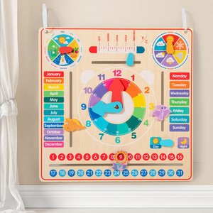 Orologio Calendario in Legno per Bambini - Gioco Educativo per Imparare le Ore con <span class=keywords><strong>Meteo</strong></span>, Stagioni e Data per Bambini Piccoli - Product Image 5