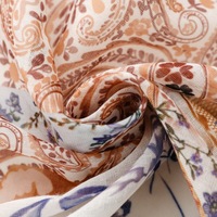 Écharpe à franges de style ethnique, couleur beige, imprimé fleurs de cachemire, 180*90cm, grande écharpe en voile de coton à motif paisley