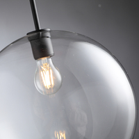 Suspension moderne en forme de globe en cristal côtelé, sphère texturée en laiton, ampoule Edison vintage à économie d'énergie 2700K blanc chaud doux 110-230V