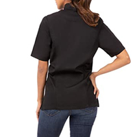 Uniforme de chef, uniforme de restaurant, bar, cuisine, manches courtes avec fermeture éclair pour femmes, veste de chef, chemise de chef