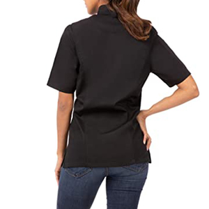 <span class=keywords><strong>Chef</strong></span>-uniform Restaurant Bar Keuken Uniformen Korte Mouw Met Rits voor Dames Chefjas Chefshirt - Product Image 2