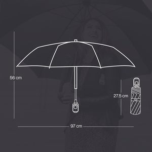 Parapluie promotionnel pliable à 3 volets, protection UV, 8 baleines, ouverture/fermeture automatique, couleur personnalisée, en nylon 190T, toutes saisons, vente en gros - Product Image 4