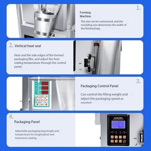 Machine d'emballage automatique en plastique pour poudre de thé, poudre de lait, farine, et remplissage et scellage de graines de soja vertes - Product Image 4