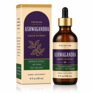 Gotas de Ashwagandha con Mezcla Adaptógena Premium 118ml con Albahaca Sagrada y Glicinato de Magnesio para Apoyo Diario al Bienestar <span class=keywords><strong>del</strong></span> Estado de Ánimo ODM - Product Image 1