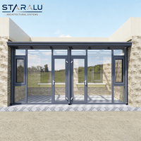 Véranda en aluminium préfabriquée avec technologie de rupture thermique pour espace de détente en jardin toute l'année