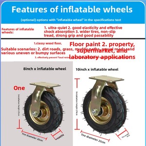 עגלת משא מפלדה כבדה עם צמיגים פנאומטיים גדולים, עגלת משטח שטוחה מתקפלת, שקטה, ניתנת להתאמה אישית - Product Image 3