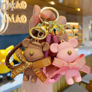 QY Kawaii <b>Bear</b> Keychain Cartoon Doll Pendant <b>Cute</b> Bag Charm Key Ring Car Hanging Accessory Gift for Women - Product Image 2