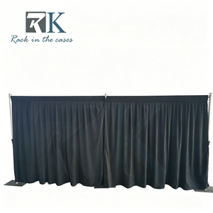 Aluminum Pipe and Drape <b>Kits</b> Portable Pipe and Drape stand with Black Curtains for Outdoor Indoor Events - Product Image 1