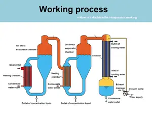 Máquina de evaporación de concentración rotativa industrial de vacío de efecto múltiple/evaporador de efecto múltiple