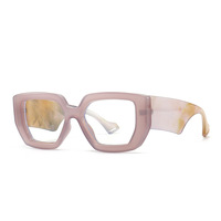 Monture de Lunettes de Vue Femme Carrées Polygone de Marque de Luxe Anti-Lumière Bleue Homme Verres Optiques Colorés Leopard