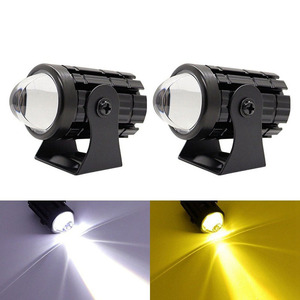 <b>Mini</b> Hot Cannon Motorcycle Spotlight 12V <b>LED</b> IP68 White Yellow Dual Color For Motorcycle <b>Lighting</b> Systems - Product Image 1