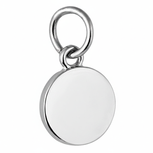 Ciondolo rotondo in argento sterling da 15 mm, disco vuoto per la creazione di gioielli - Product Image 2