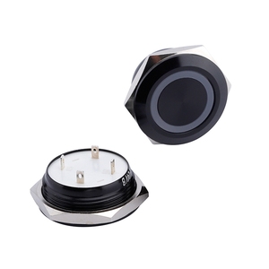 19mm 22mm 25mm 30mmshort cơ thể đẩy nút chuyển đổi 1NO momentary cơ thể màu đen không thấm nước chiếu sáng RGB LED kim loại nút nhấn - Product Image 6