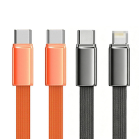 Câble de charge rapide USB-C Type C TPE et nylon tressé ultra-fin 1M pour iPhone séries 15/16/17, tablette et écouteurs
