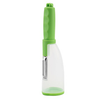 Multifunctionele Plastic Keukengadget Handleiding Pp Wortelschilmes Met Opbergdoos Voor Het Schillen Van Groentefruit