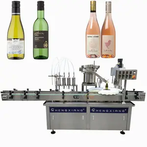 Machine de remplissage automatique, haute précision, 187ml, 335ml, vin rouge, eau aromatisée, bouteille pet, ligne de remplissage