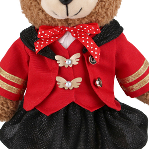 ZAVES, oso de peluche marrón para estudiantes, juguete de peluche con decoración de uniforme escolar, juguete suave para regalo para graduación, relleno de algodón PP - Product Image 5