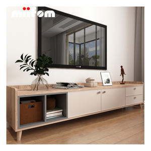 <span class=keywords><strong>Meuble</strong></span> <span class=keywords><strong>TV</strong></span> d'appartement personnalisé à grain de bois léger simple et discret - Product Image 1