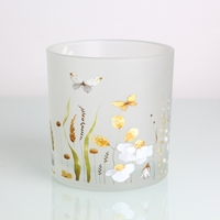 Kaca lilin buram logo Full Wrap dengan tutup kayu 250ml stoples kaca tebal stoples lilin
