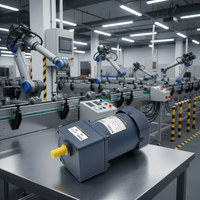 Réducteur de vitesse à engrenages monophasé 220V 60W haute précision pour machines industrielles, configuration d'engrenage à vis sans fin personnalisée ODM de pointe