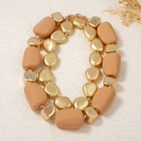 Collier tendance pour femme, style transfrontalier Europe-Amérique, design audacieux géométrique en perles de résine, adapté aux mamans, polyvalent