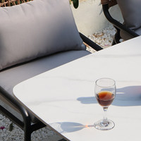 Ensemble de meubles en osier de style nordique minimaliste pour l'extérieur, chaises en osier amovibles en aluminium pour les patios, les balcons et les jardins