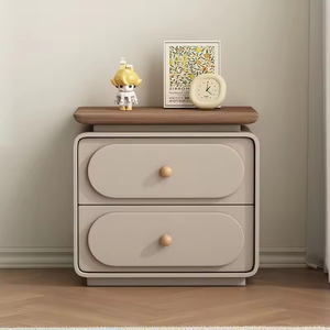 Тумбочка Delanto в современном итальянском стиле из массива дерева с 2 ящиками – экологичная мебель для хранения для отелей и домашних спален - Product Image 2