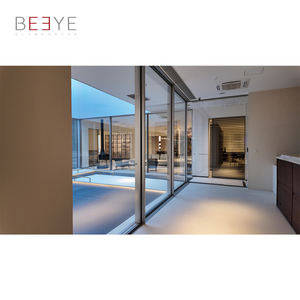 Système de portes coulissantes électriques en aluminium avec cadre en verre trempé certifié NAFS AS2047, portes coulissantes cachées pour patio - Product Image 2