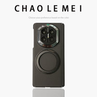 Étui de téléphone en cuir véritable pour Huawei Mate X7, avec anneau magnétique rotatif, protection d'écran intégrée anti-chute