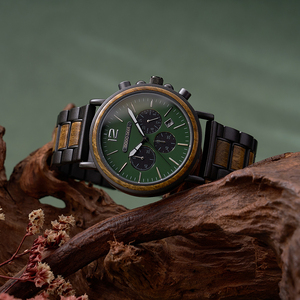 <span class=keywords><strong>Montre</strong></span> de luxe pour homme, chronographe à quartz gravé sur mesure, <span class=keywords><strong>sport</strong></span> moderne, bois de santal vert, résistante à l'eau, écologique - Product Image 5