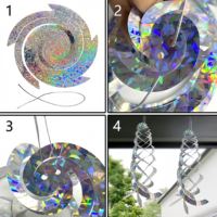 Dispositif répulsif pour oiseaux en spirale réfléchissant en plastique pour jardin et parc, 1 à 10 par paquet