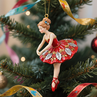 Décorations de Noël en polyrésine personnalisées en gros, figurines de danseuses de ballet artificielles
