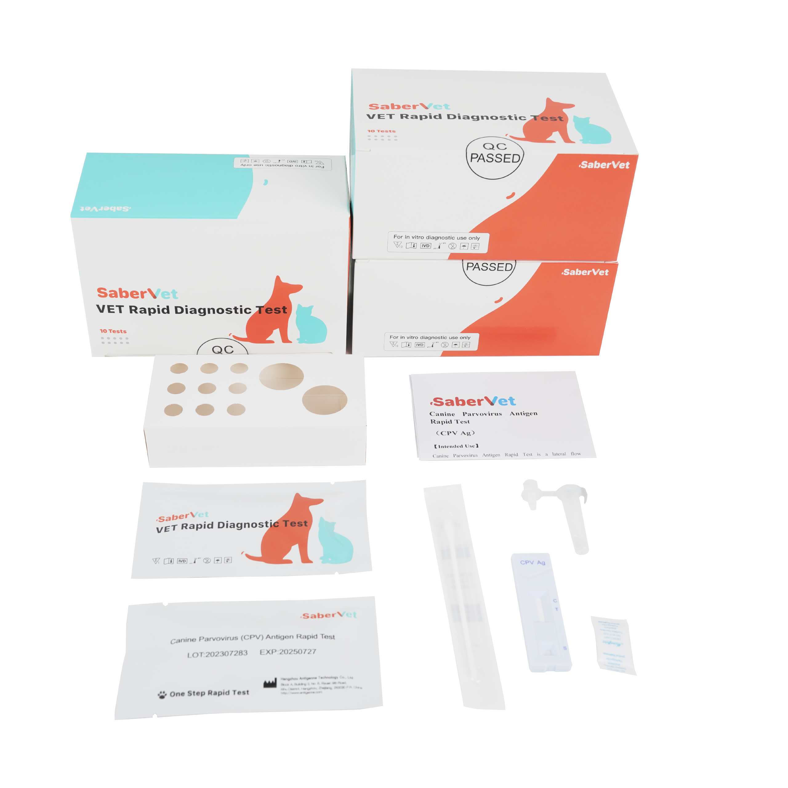 Diagnóstico de enfermedades de alta sensibilidad Parvovirus canino Prueba rápida Parvo canino Kits de prueba Cpv Kits de prueba Otro instrumento veterinario