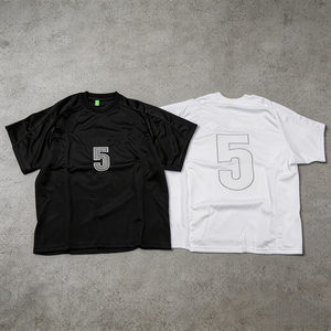 Custom <b>Logo</b> Men's Black White Sporty T-Shirt Short Sleeve Number 5 Printed Quick Dry Regular Fit O-Neck T-shirt for Men - Product Image 1