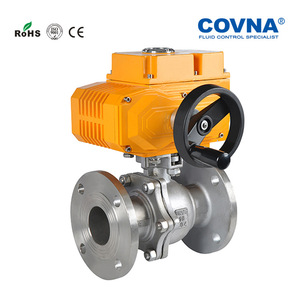 Vanne à boisseau sphérique électrique Kovina DN50 en acier inoxydable à brides avec volant AC220V - Product Image 1