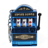 Grappig Gelukkig Fruit Mini Gokkast Sleutelhanger Plastic Jackpot Sleutelhanger Voor Autotas Hanger