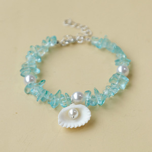 Pulseras de abalorios de entrenador de concha natural, joyería de verano para niñas, pulseras elegantes de playa de surfista, pulsera de piedra de perla de estrella de mar para mujer - Product Image 4