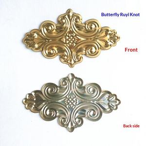 Fleur de porte moderne en acier inoxydable 304 avec motif nuage, couronne de fleurs, nœud de vœux, fleur de rideau en jade, design estampé simple face - Product Image 4