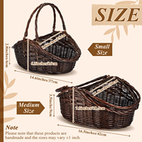 Panier ovale de luxe en osier de style vintage avec poignée élégante pour cadeaux de Fête des Mères, panier de Noël, rangement et emballage cadeau