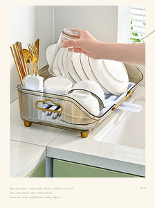 Estante <span class=keywords><strong>de</strong></span> almacenamiento <span class=keywords><strong>de</strong></span> cocina con logotipo personalizado, <span class=keywords><strong>escurridor</strong></span> <span class=keywords><strong>de</strong></span> <span class=keywords><strong>platos</strong></span> <span class=keywords><strong>de</strong></span> plástico recién llegado para plato, cuenco, cuchara con pequeño <span class=keywords><strong>armario</strong></span> <span class=keywords><strong>de</strong></span> almacenamiento - Product Image 6