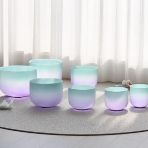 SUCCESS Juego de Cuencos Cantores de Cristal con Degradado Azul y Morado, Instrumento de Sanación por Sonido con Base de Transporte - Product Image 3