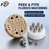 Layanan Pemesinan Presisi Laboratorium Fluidika, Pembuatan Inti Tutup Reagen PTFE, Manifold Kromatografi PEEK, dan Penggilingan CNC Kustom