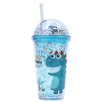 Tasse de paille en plastique créative en poudre Flash, tasse de glace d'été pour étudiants amoureux cadeaux de noël avec paille