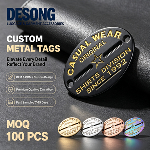 Étiquette métallique en aluminium découpée au laser pour foulards et chapeaux, logo et design personnalisés pour accessoires vestimentaires - Product Image 1